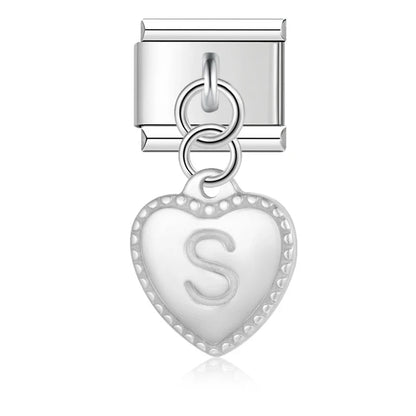Elegant Heart Letter Dangle Charms