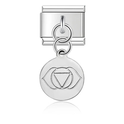 Round Silver Design Italian Charms – Classic Engraved 9mm Bracelet Links