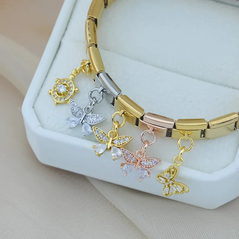 Elegant Tortoise Butterfly Shiny charms