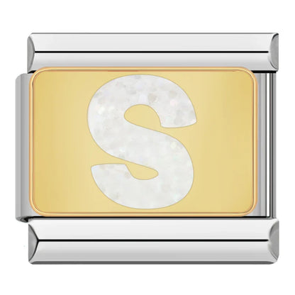 Gold & Silver Letter Initial Italian Charms A–Z — Mixed Metal Personalised Bracelet Links