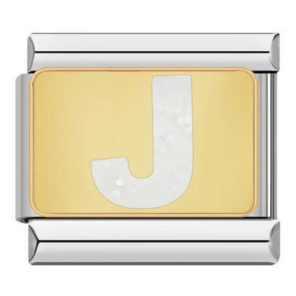 Gold & Silver Letter Initial Italian Charms A–Z — Mixed Metal Personalised Bracelet Links