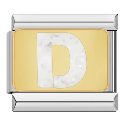 Gold & Silver Letter Initial Italian Charms A–Z — Mixed Metal Personalised Bracelet Links