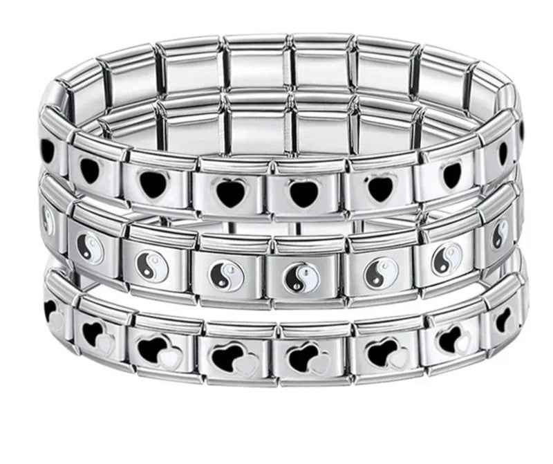 Elastic Eyes Tai Ji Heart Charms Fashion Stainless Steel ST-XIN