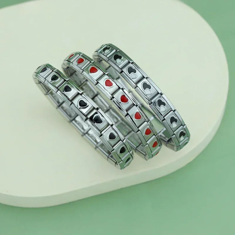 Elastic Eyes Tai Ji Heart Charms Fashion Stainless Steel ST-XIN