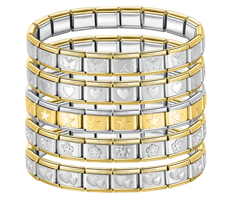 Elastic Star Heart Flower Charms ST-HUA