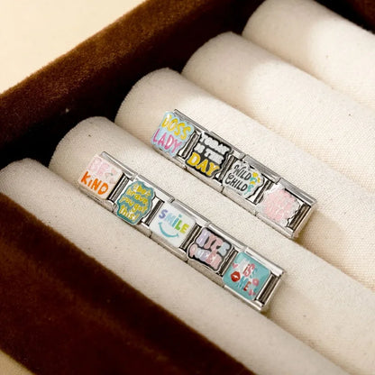 Empowering Quotes & Girl Power Italian Charms — Feminist & Motivational Bracelet Links