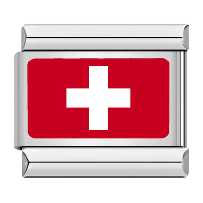 World National Flag Italian Charms — UK, Australia, India, Japan, Spain & More