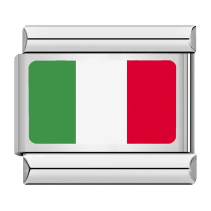 World National Flag Italian Charms — UK, Australia, India, Japan, Spain & More
