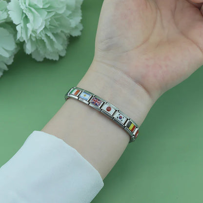 World National Flag Italian Charms — UK, Australia, India, Japan, Spain & More