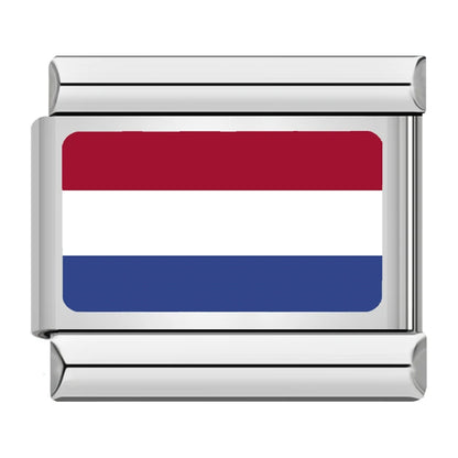 World National Flag Italian Charms — UK, Australia, India, Japan, Spain & More