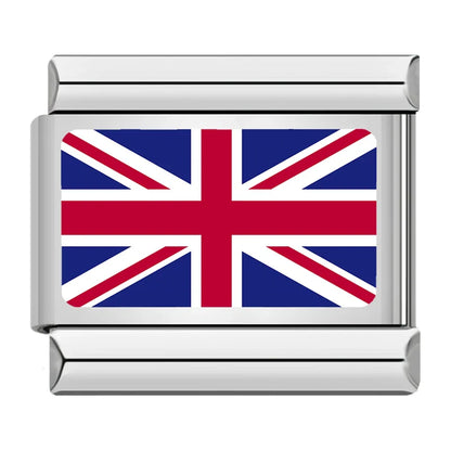 World National Flag Italian Charms — UK, Australia, India, Japan, Spain & More