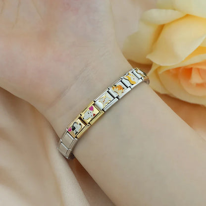 Dog Italian Charms — Breed Portraits, Paws, Puppy & Dog Lover Bracelet Links