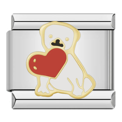 Dog Italian Charms — Breed Portraits, Paws, Puppy & Dog Lover Bracelet Links