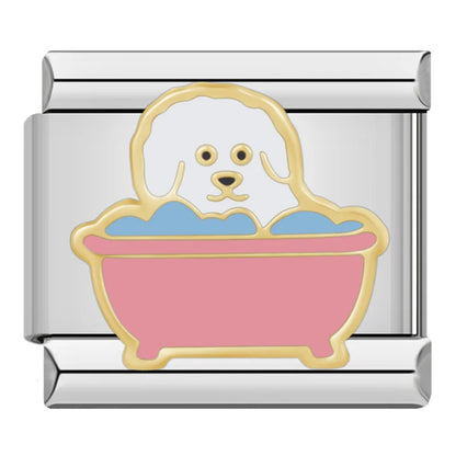 Dog Italian Charms — Breed Portraits, Paws, Puppy & Dog Lover Bracelet Links