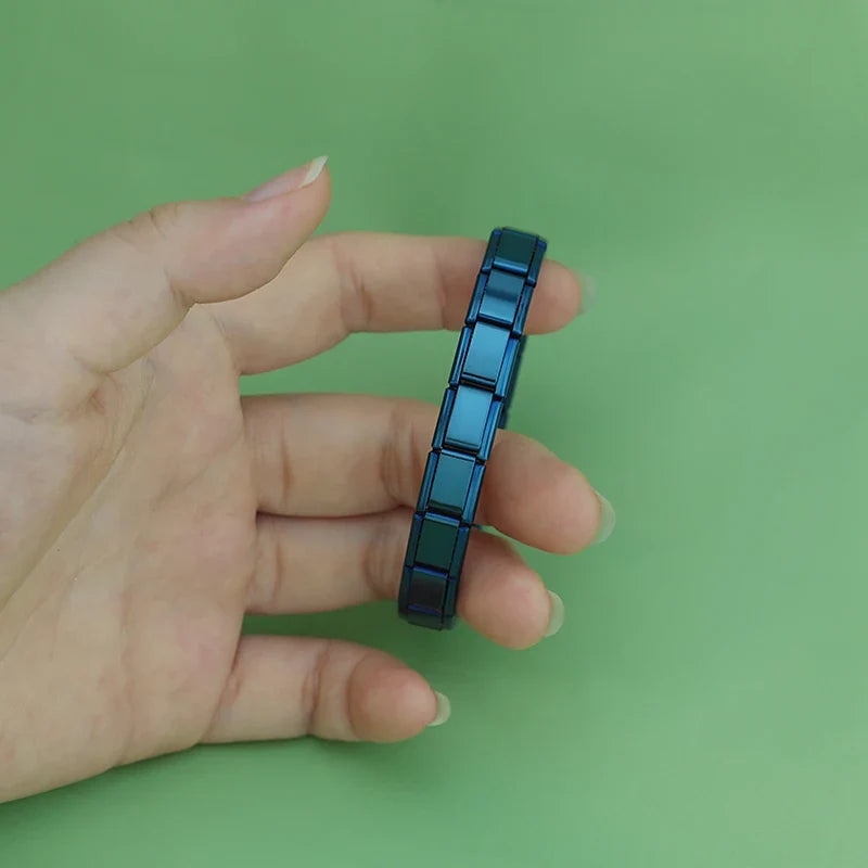 Blue Itanlian Elastic Charm Bracelet  Bangle ST-Blue