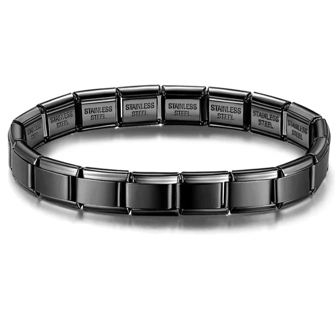 Width Black Itanlian Elastic Charm Bracelet  ST-Black