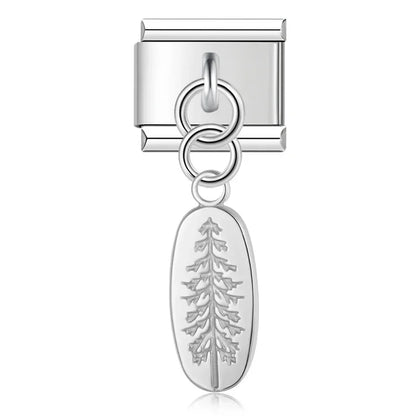 Mystical Nature & Celtic Cat Dangle Italian Charms — Celtic Cat, Pine Tree, Sun & Bee Dangle Links