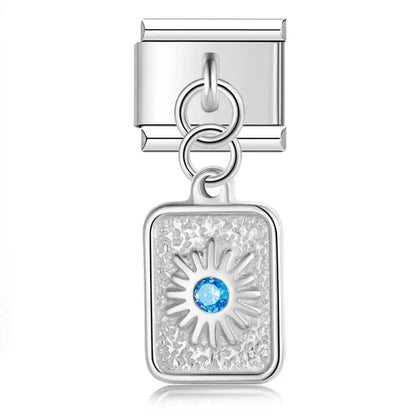 Mystical Nature & Celtic Cat Dangle Italian Charms — Celtic Cat, Pine Tree, Sun & Bee Dangle Links