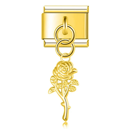 The Botanical Rose & Celestial Sunburst Dangle Charm