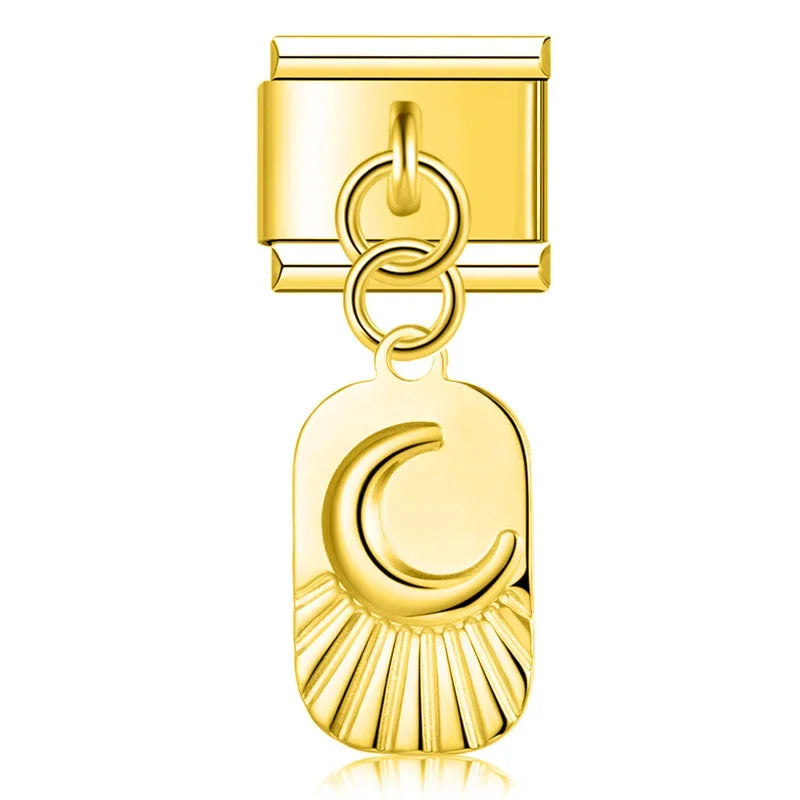 The Botanical Rose & Celestial Sunburst Dangle Charm