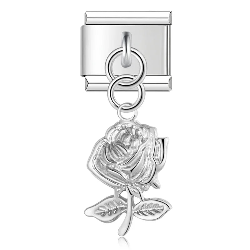 The Botanical Rose & Celestial Sunburst Dangle Charm