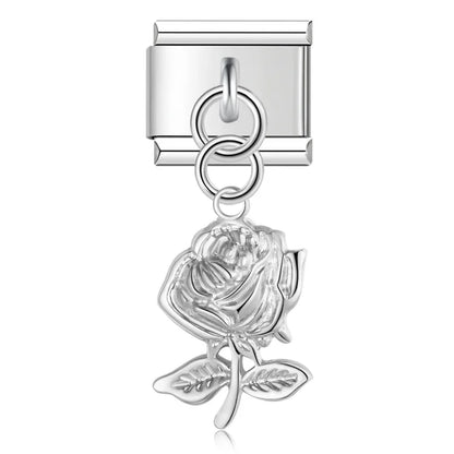 The Botanical Rose & Celestial Sunburst Dangle Charm