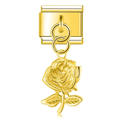 The Botanical Rose & Celestial Sunburst Dangle Charm