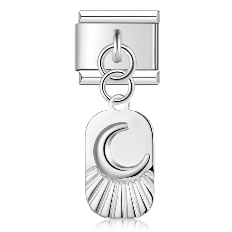 The Botanical Rose & Celestial Sunburst Dangle Charm