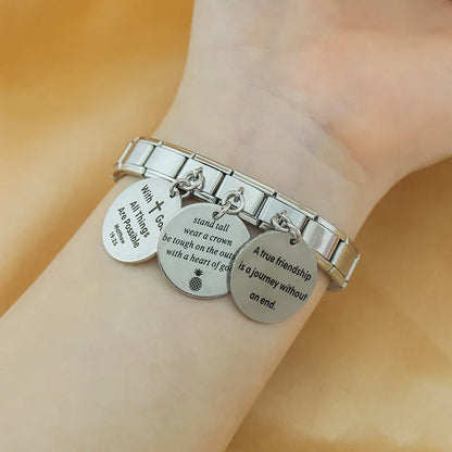 The Artisan Engraved Sentiment Dangle Charm
