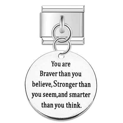 The Artisan Engraved Sentiment Dangle Charm