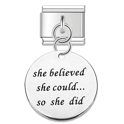 The Artisan Engraved Sentiment Dangle Charm