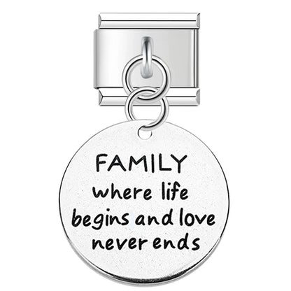 The Artisan Engraved Sentiment Dangle Charm