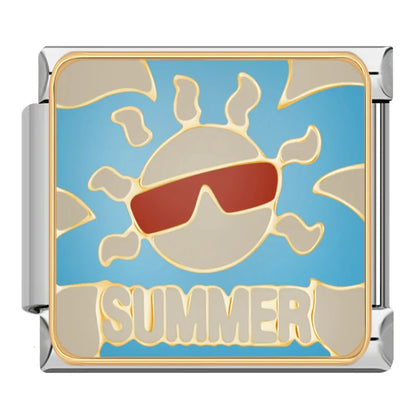 Summer Holiday & Tropical Vacation Italian Charms — Beach, Sea, Sun & Travel Bracelet Links