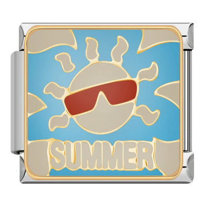 Summer Holiday & Tropical Vacation Italian Charms — Beach, Sea, Sun & Travel Bracelet Links