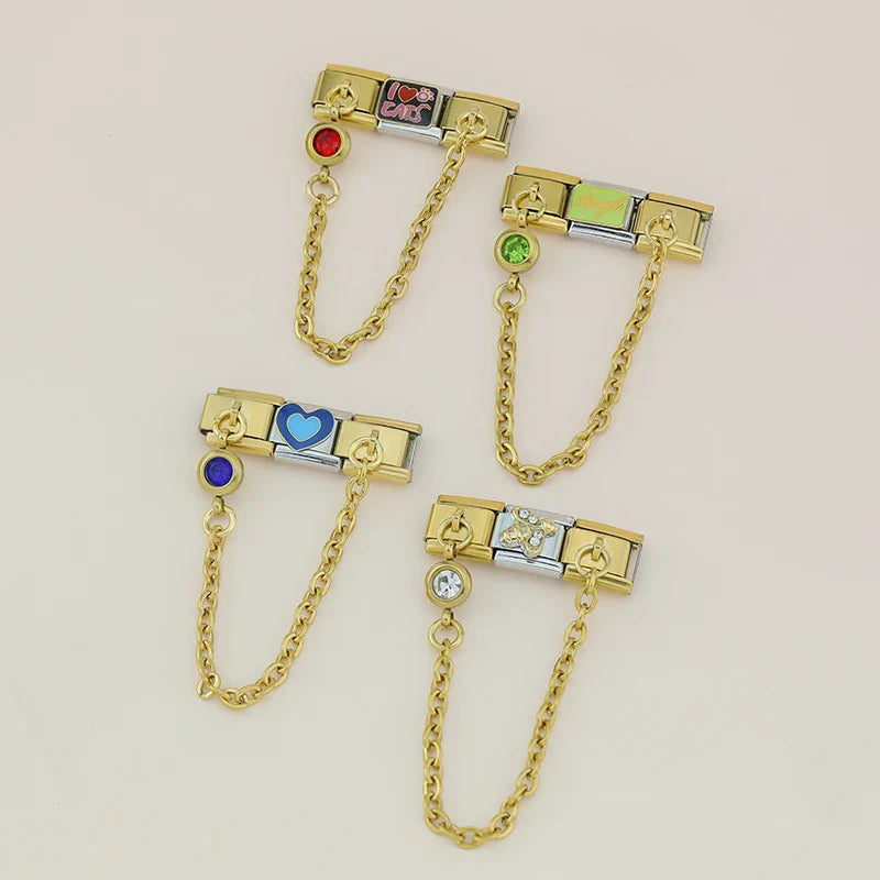 Round Color charms gold&silver