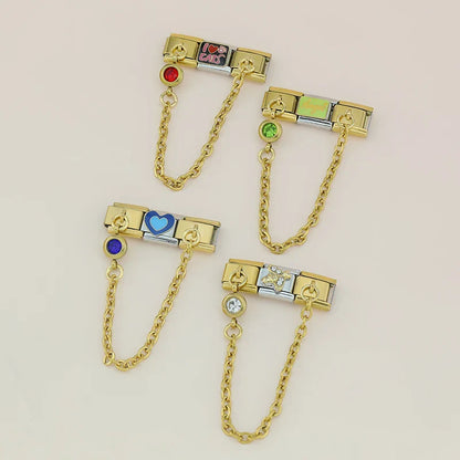 The Round Colour Dangle Charm in Gold & Silver