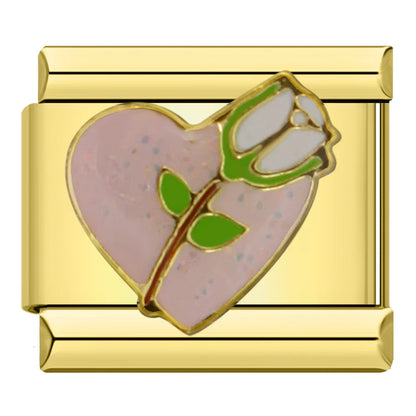 Special Gold Italian Charms — Rose Gold Flower, Mom Script, Guitar & Phone Designs
