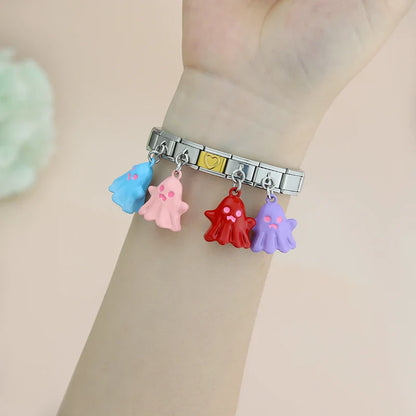 The Colourful Halloween Ghost Enamel Dangle Charm