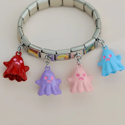 The Colourful Halloween Ghost Enamel Dangle Charm