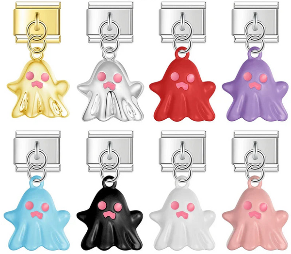 The Colourful Halloween Ghost Enamel Dangle Charm