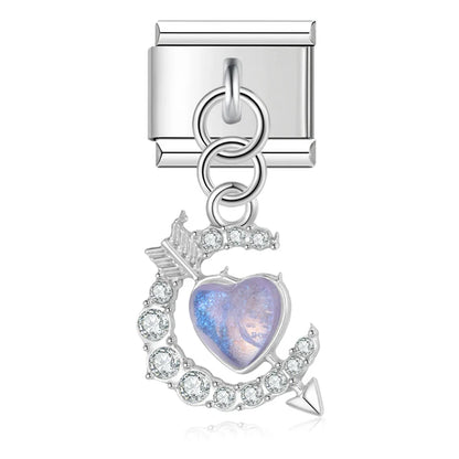The Shiny Crystal Butterfly Dangle Charm in Silver & Gold