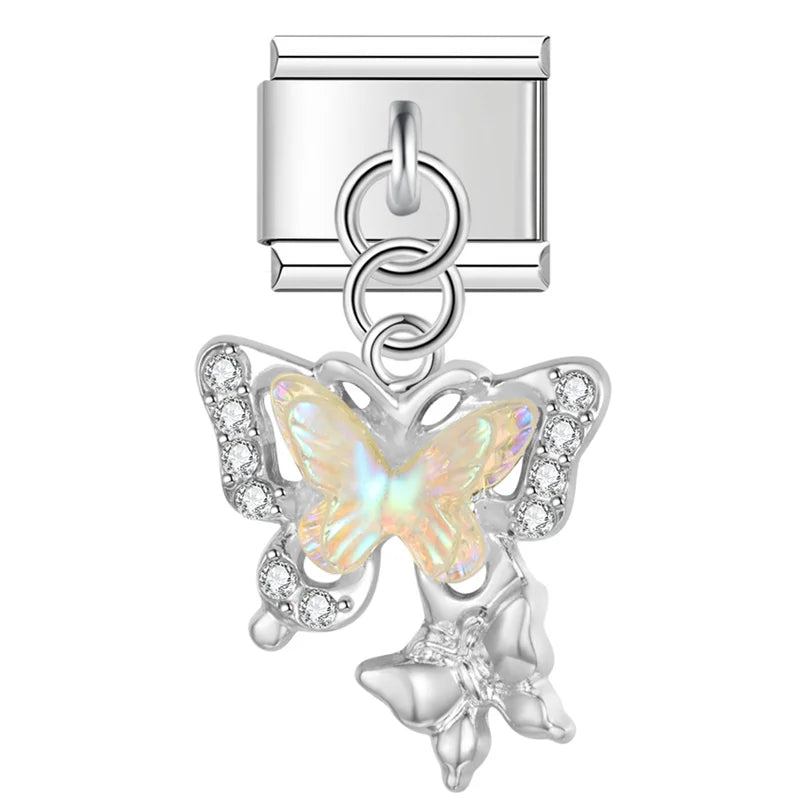 Butterfly Shiny charms silver&gold