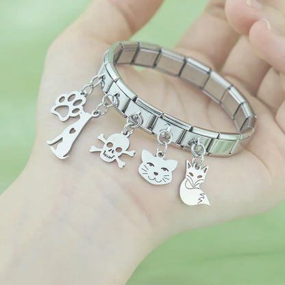 Enamel Teacher & Apple Dangle Charm for Charm Bracelets