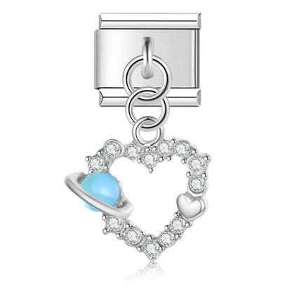 The Heart & Butterfly Silver Dangle Charm