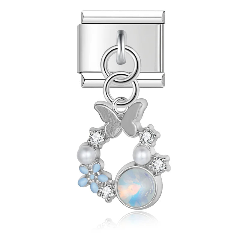 Moon Star Heart Shiny CZ Charms Italian Link DJ1215