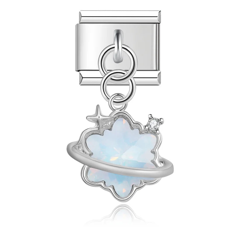 Moon Star Heart Shiny CZ Charms Italian Link DJ1215