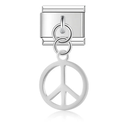 The Stars & Moon Pendant Dangle Charm in Silver & Gold
