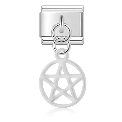 The Stars & Moon Pendant Dangle Charm in Silver & Gold