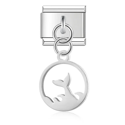 The Stars & Moon Pendant Dangle Charm in Silver & Gold