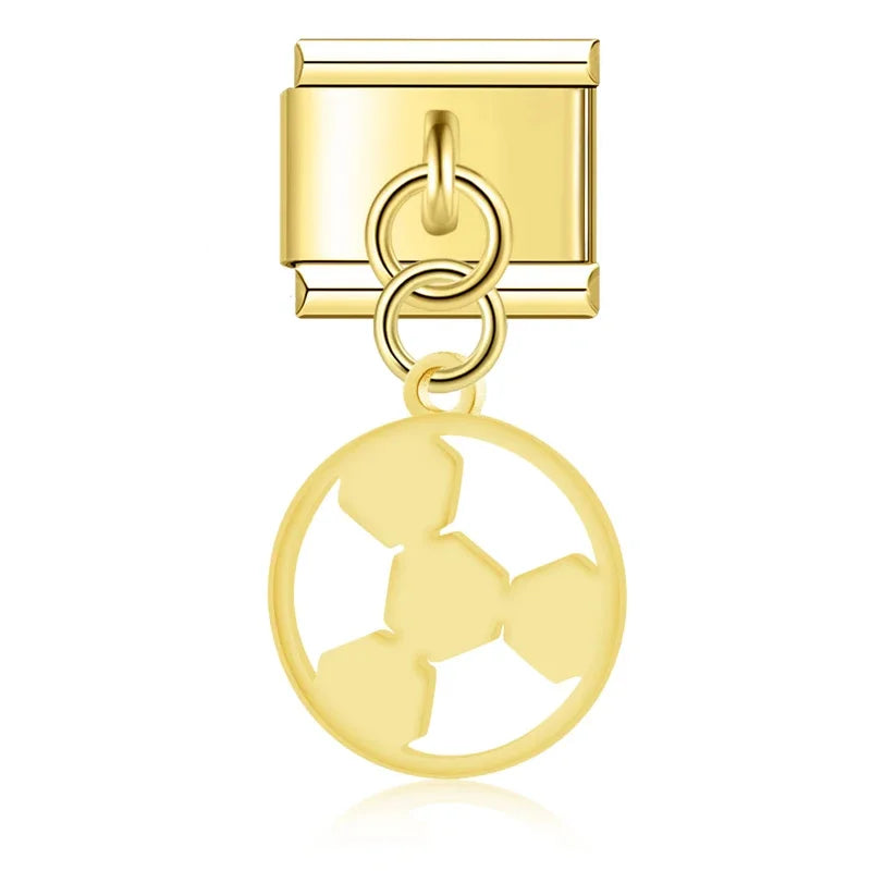 Stars and Moon pendant charms silver gold